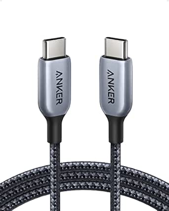 كابل 765 USB نوع سي إلى USB نوع سي (140 واط، 2 متر، نايلون)، كابل USB 2.0 للشحن السريع USB نوع سي لماك بوك برو 2021، ايباد برو، ايباد اير 4، سامسونج جالاكسي S21، بيكسل، والمزيد من انكر