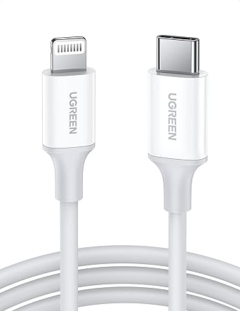 كابل USB-C الي لايتنينج من يوجرين، كابل شحن سريع معتمد من ابل متوافق مع ايفون 12 و12 برو و12 برو ماكس و 11 و 11 برو و 11 برو ماكس وماكس 8 بلس و ماك بوك و ايباد و ايربودز برو (3 قدم)